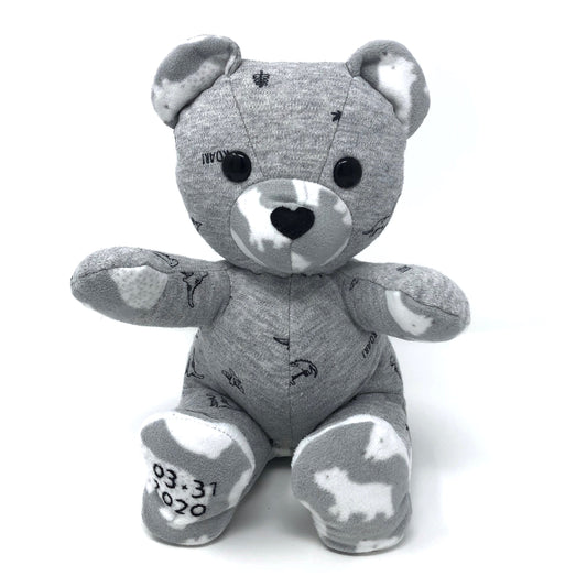 bear made from baby clothes