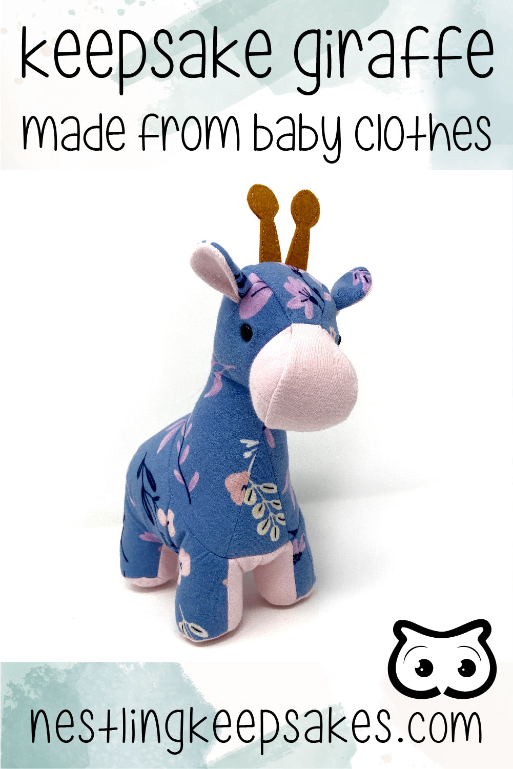 Memory Giraffe made from Baby Clothes – Nestling Keepsakes